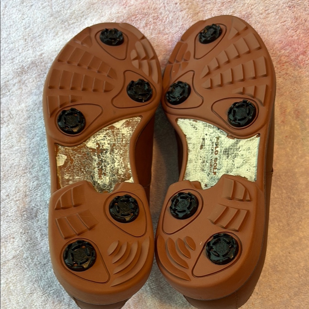 Polo by Ralph Lauren Brown and White Ladies Golf Shoes 6B - Picture 3 of 5